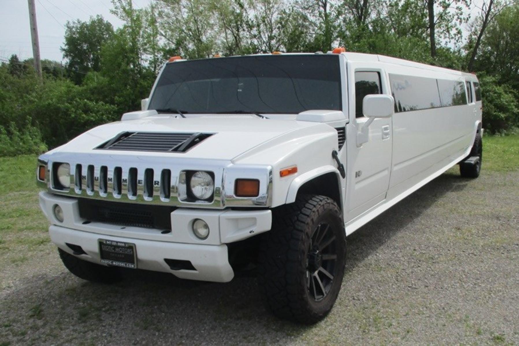 2005 White /White/Black Hummer H2 , located at 1725 US-68 N, Bellefontaine, OH, 43311, (937) 592-5466, 40.387783, -83.752388 - 2005 Hummer H2 175" SUV VIP Limousine, White w/White/black leather interior, Front/Rear Ait, Flat Screens, AM/FM/CD reconditioned Interior, LOADED - Photo #0